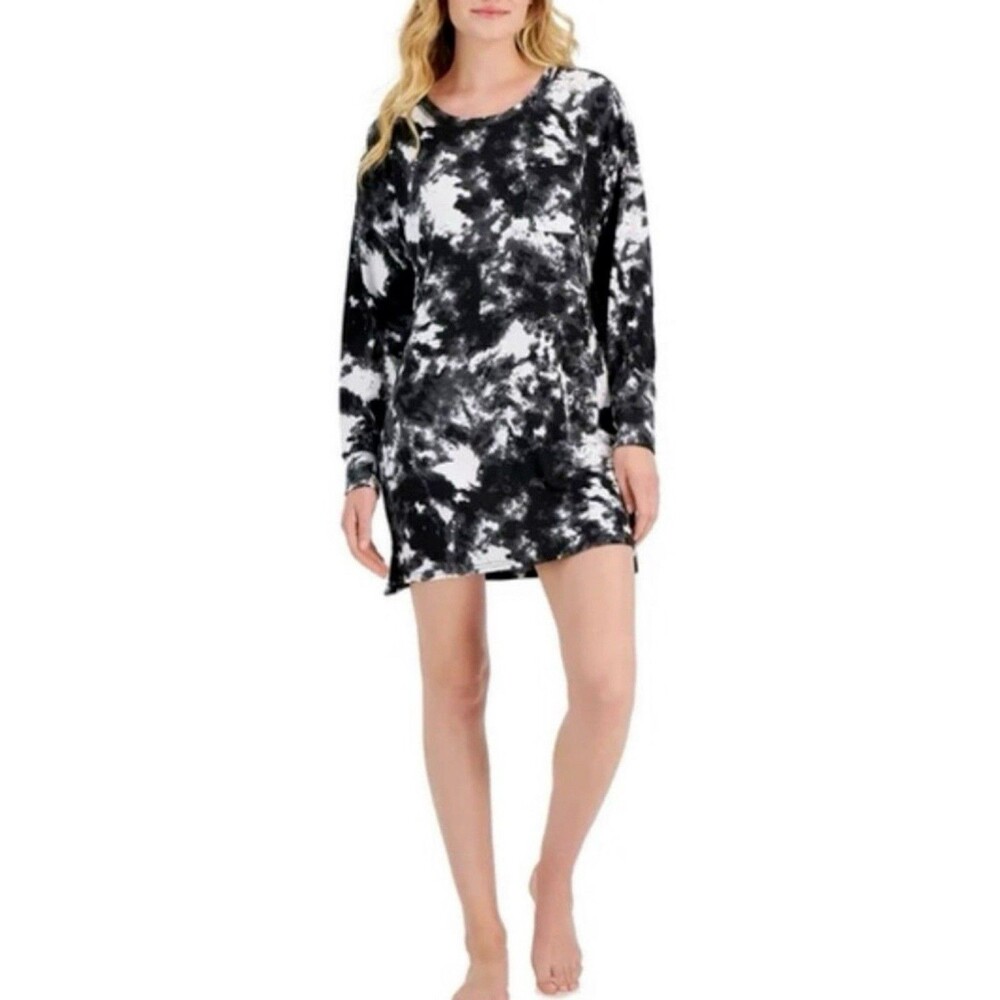 Jenni Women's Supersoft Sleepshirt White Dynamic Tiedye Size Large